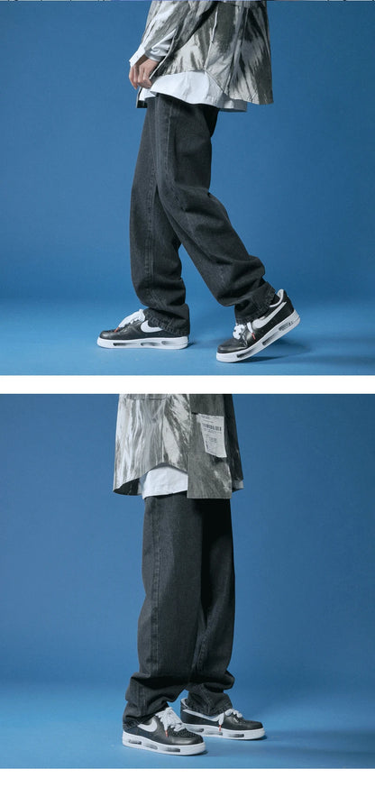 Men's Baggy Jeans - Loose Fit Denim Trousers With Zipper Fly For Daily Wear - ZOOMNSTORE