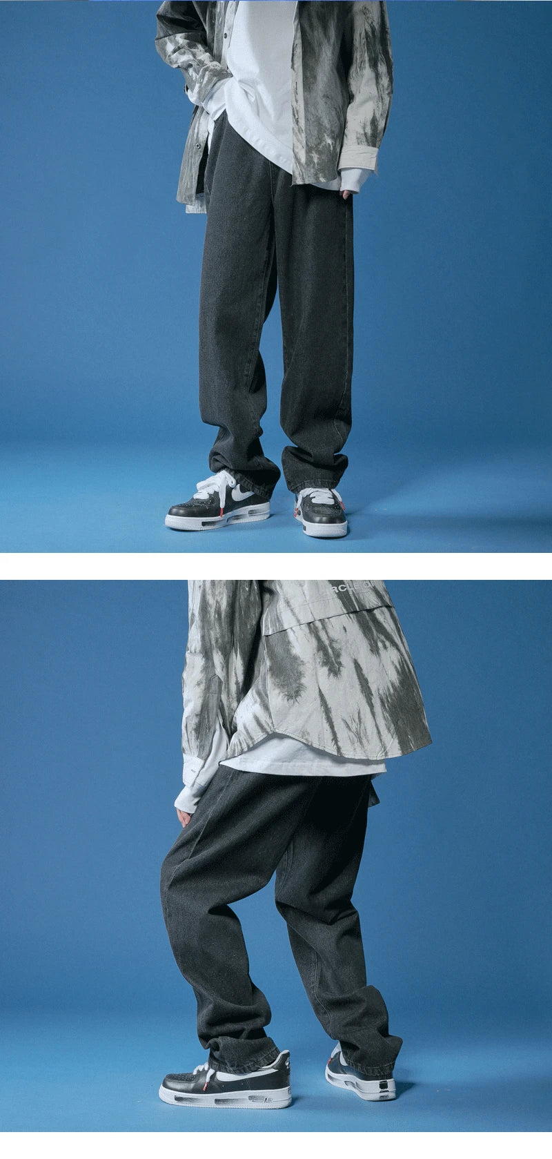 Men's Baggy Jeans - Loose Fit Denim Trousers With Zipper Fly For Daily Wear - ZOOMNSTORE