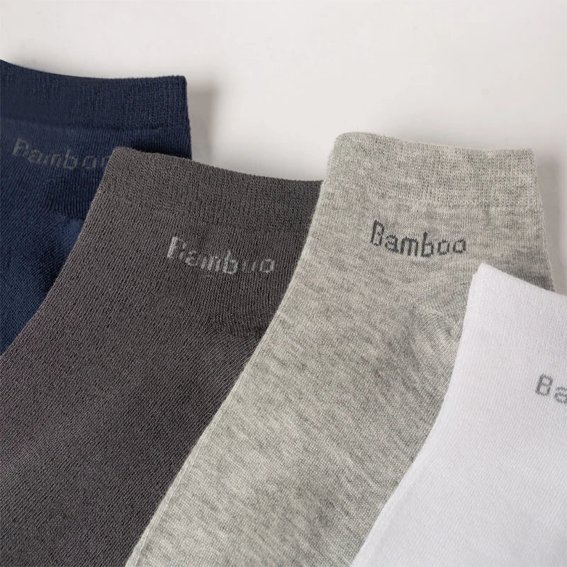 Men's Bamboo Socks - 5 Pairs Casual Black Ankle Socks Breathable Summer Business - ZOOMNSTORE