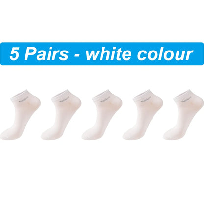 Men's Bamboo Socks - 5 Pairs Casual Black Ankle Socks Breathable Summer Business - ZOOMNSTORE