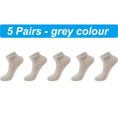 Men's Bamboo Socks - 5 Pairs Casual Black Ankle Socks Breathable Summer Business - ZOOMNSTORE