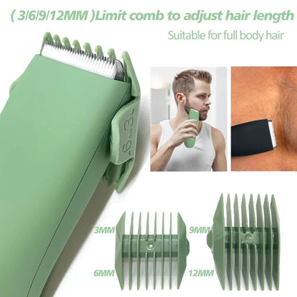 Waterproof Body Hair Trimmer for Men - IPX7 Groin  Pubic Groomer with Ceramic Blade - ZOOMNSTORE