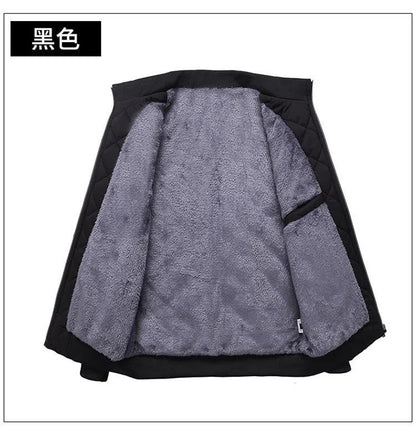 Men's Bomber Jacket Thick Casual Zipper Closure Warm Winter Coat Slim Fit Parka - ZOOMNSTORE
