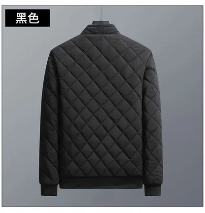 Men's Bomber Jacket Thick Casual Zipper Closure Warm Winter Coat Slim Fit Parka - ZOOMNSTORE