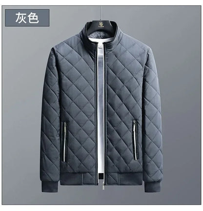 Men's Bomber Jacket Thick Casual Zipper Closure Warm Winter Coat Slim Fit Parka - ZOOMNSTORE