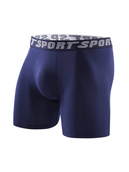 Men's Boxer Briefs - Comfortable Skin Friendly Long Polyester Knit Boxers - ZOOMNSTORE