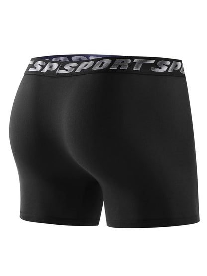 Men's Boxer Briefs - Comfortable Skin Friendly Long Polyester Knit Boxers - ZOOMNSTORE