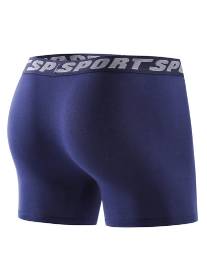 Men's Boxer Briefs - Comfortable Skin Friendly Long Polyester Knit Boxers - ZOOMNSTORE