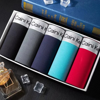 Mens Boxer Shorts - 5 Pack Breathable Soft Underwear Classic Black - ZOOMNSTORE