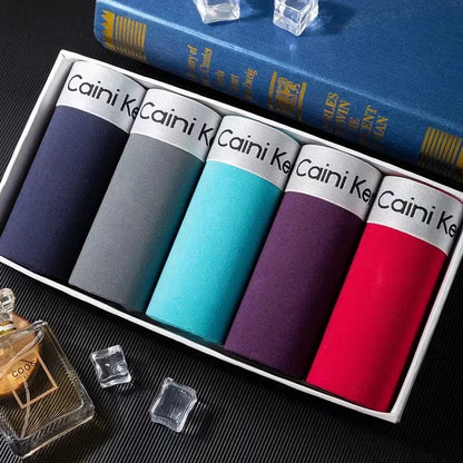 Mens Boxer Shorts - 5 Pack Breathable Soft Underwear Classic Black - ZOOMNSTORE