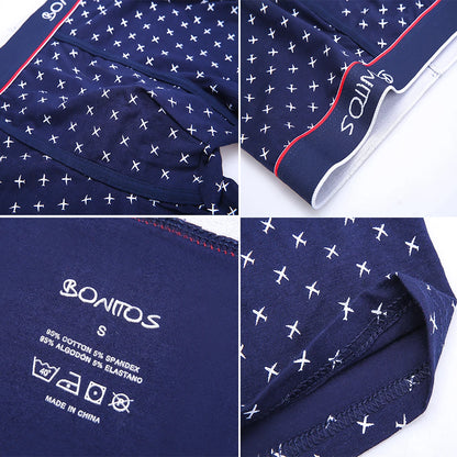 Mens Cotton Boxer Shorts - 4-Pack Underwear Set Soft and Comfortable - ZOOMNSTORE