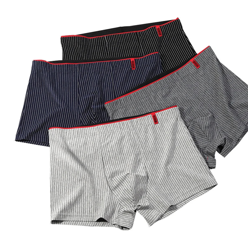Men's Boxer Shorts - Cotton Striped Boxers | Breathable Soft Fabric Underpants - ZOOMNSTORE