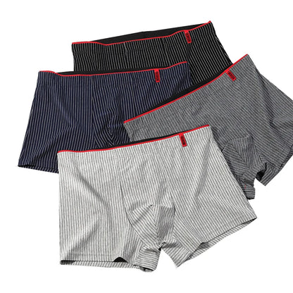 Men's Boxer Shorts - Cotton Striped Boxers | Breathable Soft Fabric Underpants - ZOOMNSTORE