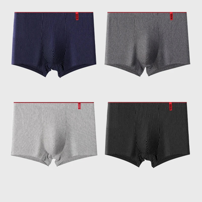 Men's Boxer Shorts - Cotton Striped Boxers | Breathable Soft Fabric Underpants - ZOOMNSTORE