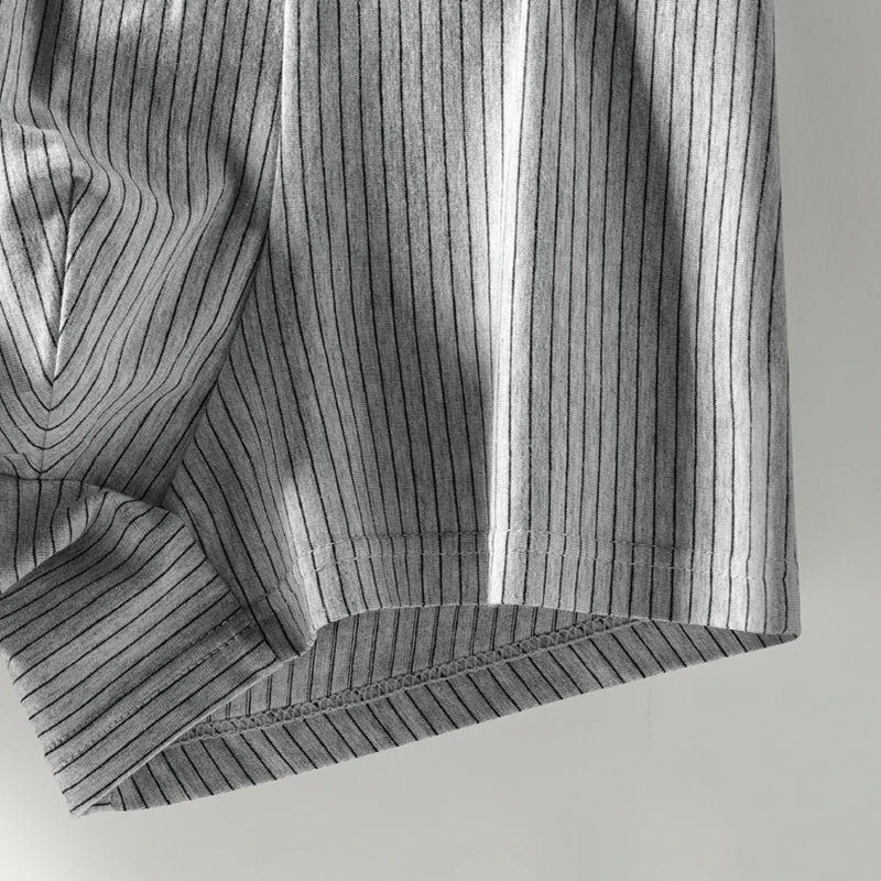 Men's Boxer Shorts - Cotton Striped Boxers | Breathable Soft Fabric Underpants - ZOOMNSTORE