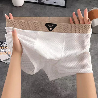 Men's Boxer Shorts Ice Silk Underwear - Breathable Plus Size Boxers Slim Fit - ZOOMNSTORE