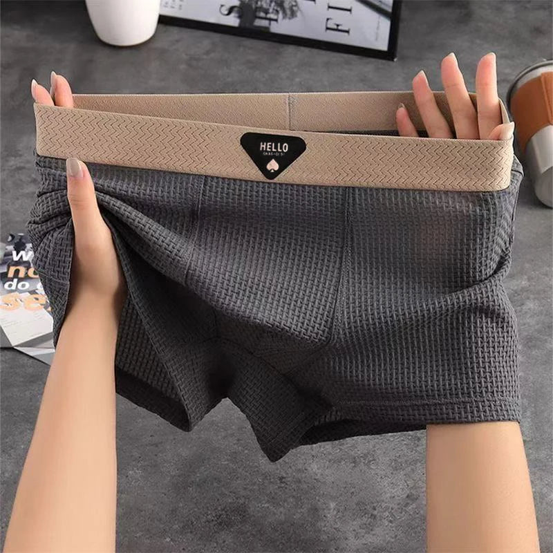 Men's Boxer Shorts Ice Silk Underwear - Breathable Plus Size Boxers Slim Fit - ZOOMNSTORE
