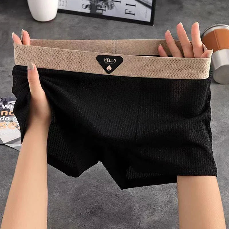 Men's Boxer Shorts Ice Silk Underwear - Breathable Plus Size Boxers Slim Fit - ZOOMNSTORE