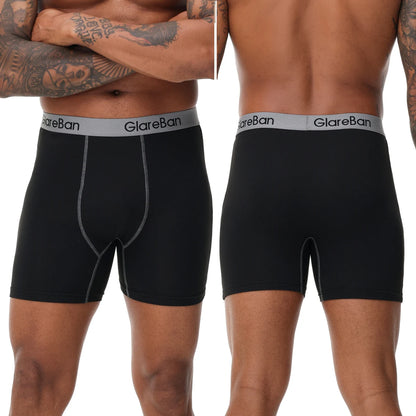 Men's Boxer Shorts Mid-Long Set - Soft Polyester Underwear with Elastic Waist - ZOOMNSTORE
