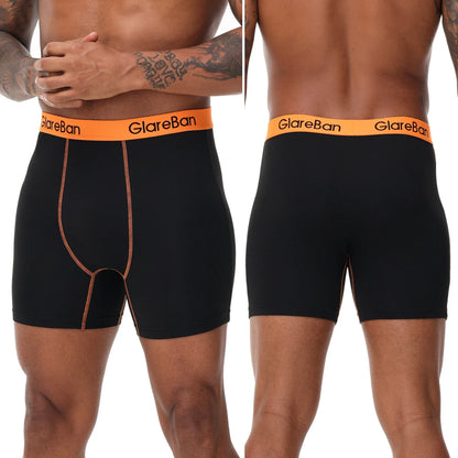 Men's Boxer Shorts Mid-Long Set - Soft Polyester Underwear with Elastic Waist - ZOOMNSTORE