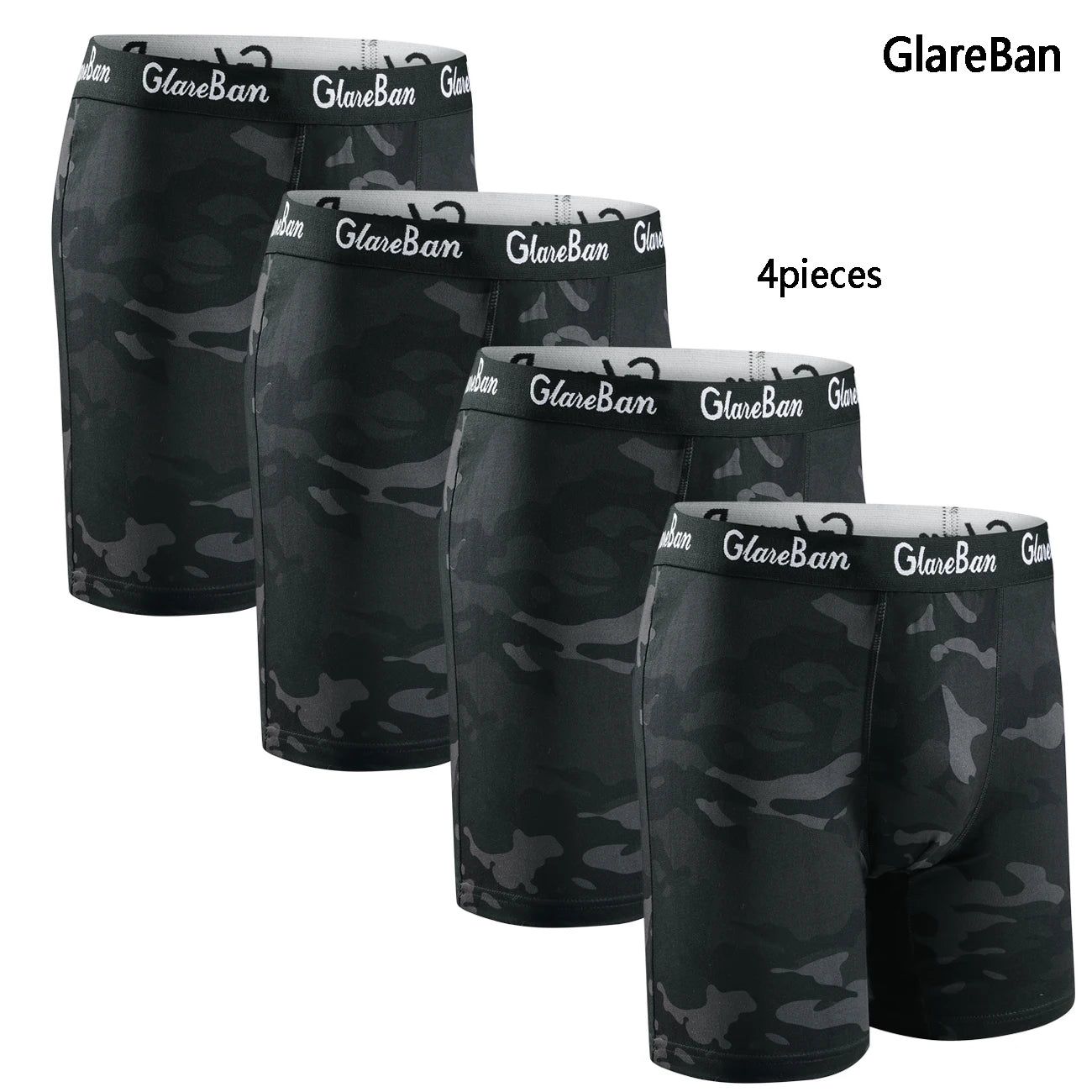 Men's Boxer Shorts Mid-Long Set - Soft Polyester Underwear with Elastic Waist - ZOOMNSTORE
