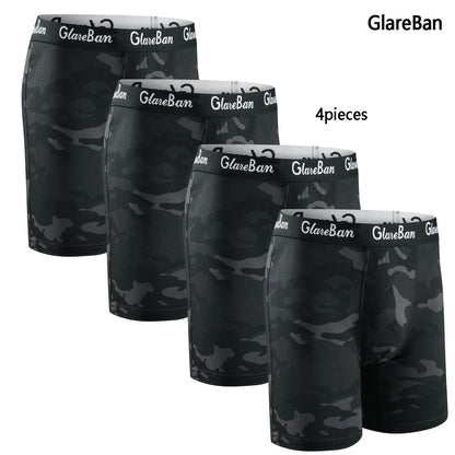 Men's Boxer Shorts Mid-Long Set - Soft Polyester Underwear with Elastic Waist - ZOOMNSTORE