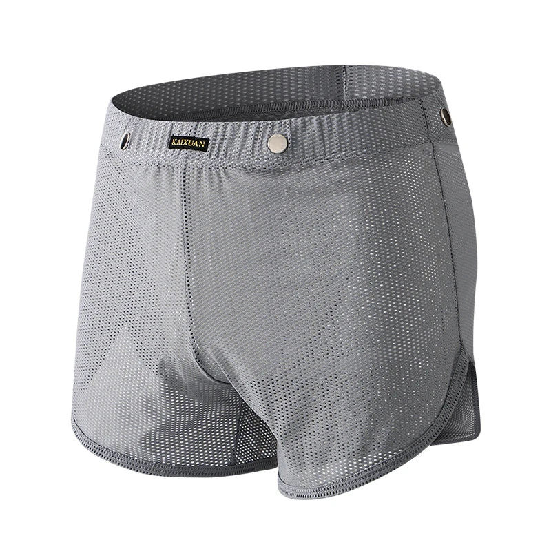 Men's Breathable Boxer Shorts - Mesh Athletic Underwear, Quick Dry Nylon Spandex - ZOOMNSTORE