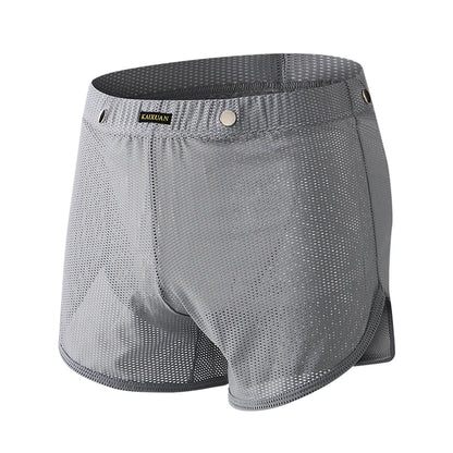 Men's Breathable Boxer Shorts - Mesh Athletic Underwear, Quick Dry Nylon Spandex - ZOOMNSTORE