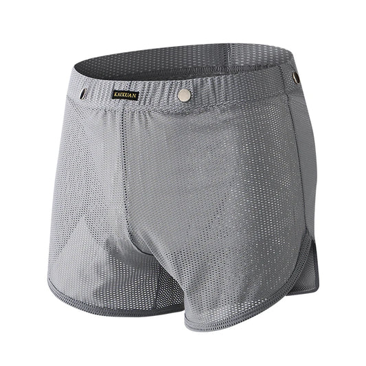 Men's Breathable Boxer Shorts - Mesh Athletic Underwear, Quick Dry Nylon Spandex - ZOOMNSTORE