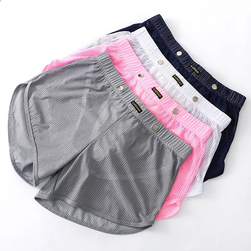 Men's Breathable Boxer Shorts - Mesh Athletic Underwear, Quick Dry Nylon Spandex - ZOOMNSTORE