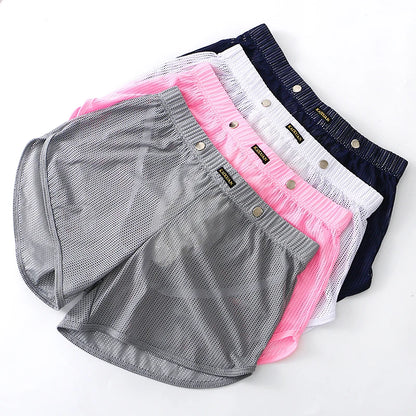 Men's Breathable Boxer Shorts - Mesh Athletic Underwear, Quick Dry Nylon Spandex - ZOOMNSTORE