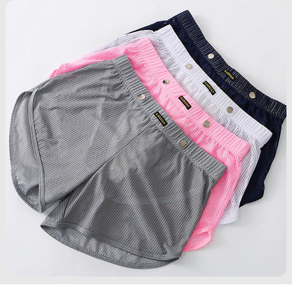 Men's Breathable Boxer Shorts - Mesh Athletic Underwear, Quick Dry Nylon Spandex - ZOOMNSTORE