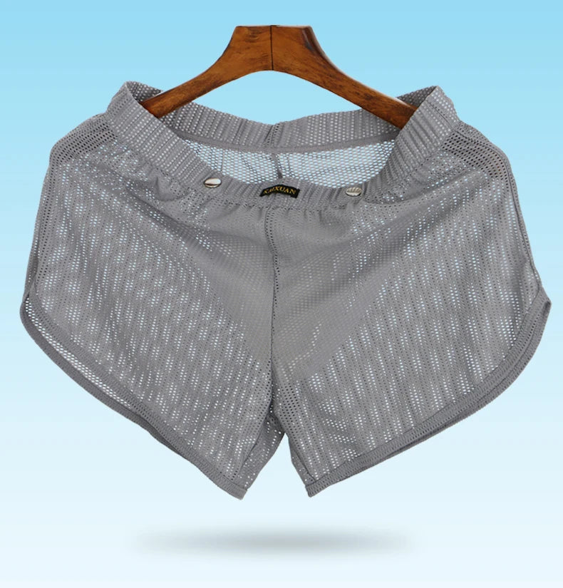 Men's Breathable Boxer Shorts - Mesh Athletic Underwear, Quick Dry Nylon Spandex - ZOOMNSTORE