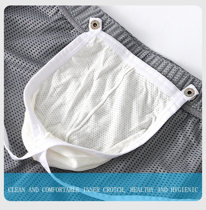 Men's Breathable Boxer Shorts - Mesh Athletic Underwear, Quick Dry Nylon Spandex - ZOOMNSTORE