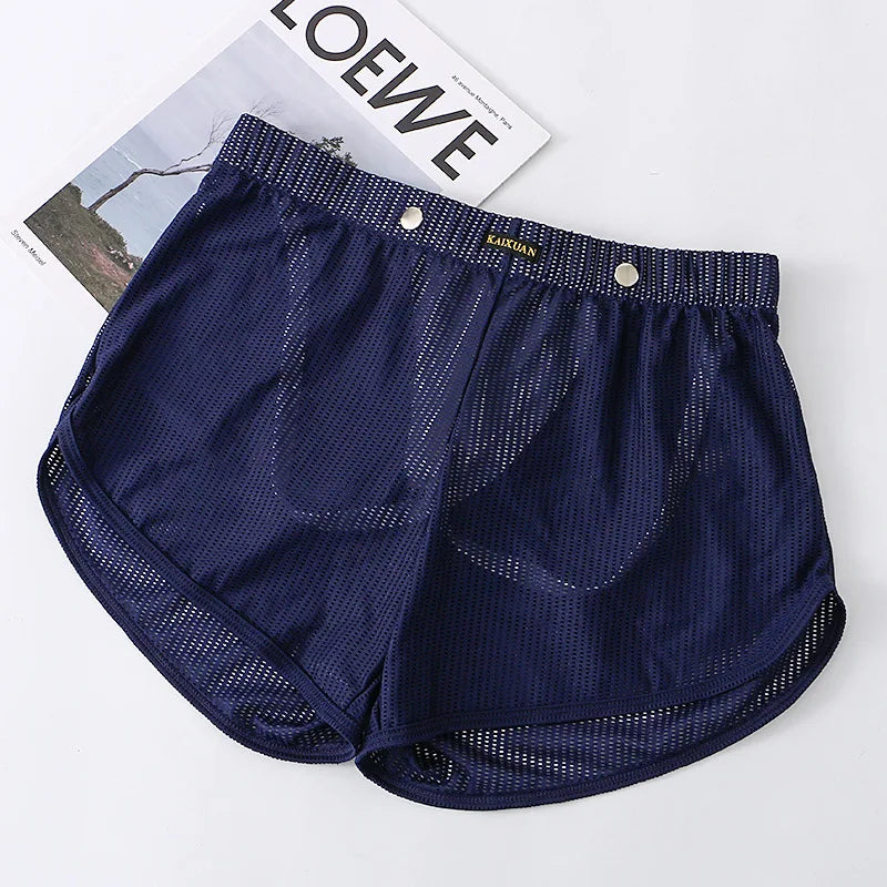 Men's Breathable Boxer Shorts - Mesh Athletic Underwear, Quick Dry Nylon Spandex - ZOOMNSTORE