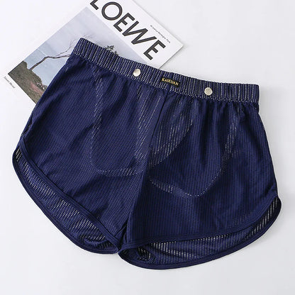 Men's Breathable Boxer Shorts - Mesh Athletic Underwear, Quick Dry Nylon Spandex - ZOOMNSTORE