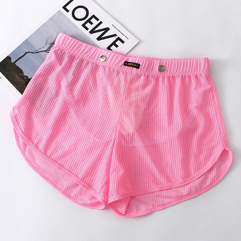 Men's Breathable Boxer Shorts - Mesh Athletic Underwear, Quick Dry Nylon Spandex - ZOOMNSTORE
