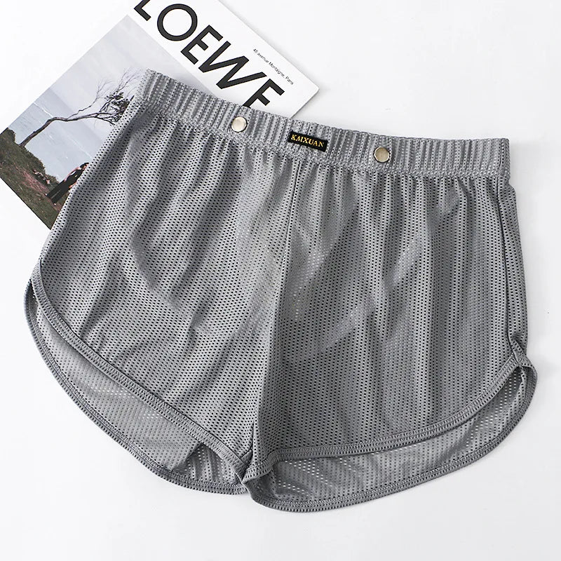 Men's Breathable Boxer Shorts - Mesh Athletic Underwear, Quick Dry Nylon Spandex - ZOOMNSTORE