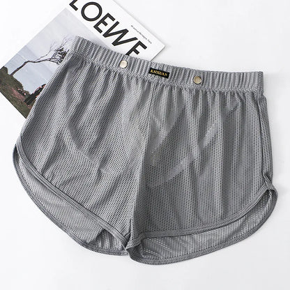 Men's Breathable Boxer Shorts - Mesh Athletic Underwear, Quick Dry Nylon Spandex - ZOOMNSTORE
