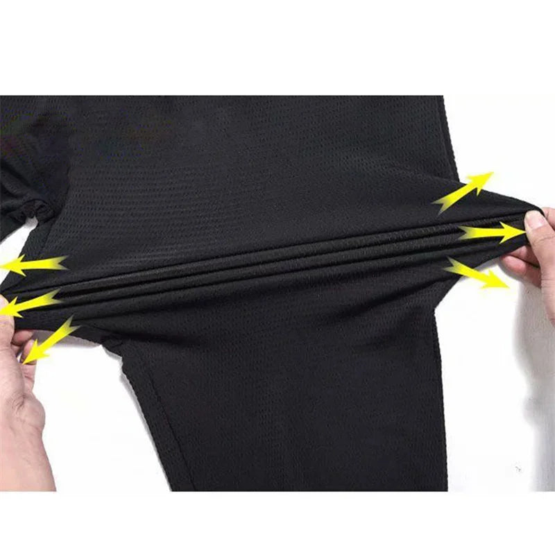 Men's Hollow Out Ice Silk Pants Mesh Breathable Casual Thin Quick Dry Pant Loose Elastic Beam Feet Pants Sports Fitness Trousers - ZOOMNSTORE