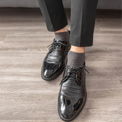 Mens Business Socks - 10 Pairs Black Deodorant Breathable Short Solid Color - ZOOMNSTORE