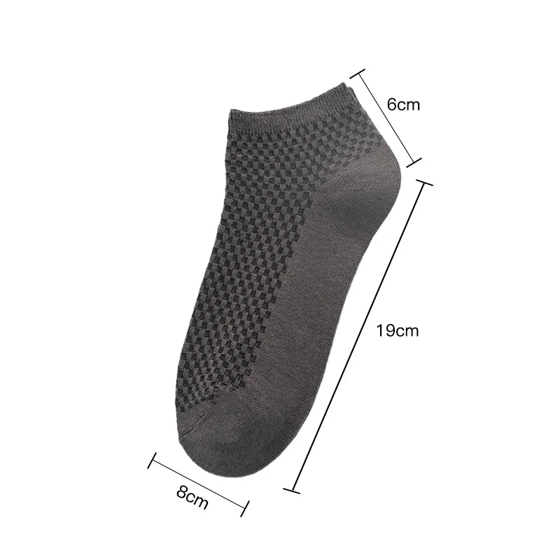 Mens Business Socks - 10 Pairs Black Deodorant Breathable Short Solid Color - ZOOMNSTORE