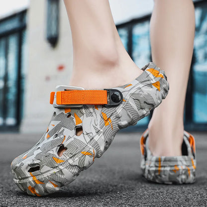Men's Camo Clogs - Comfortable Garden Shoes With Buckle Strap | Big Size Sandals - ZOOMNSTORE