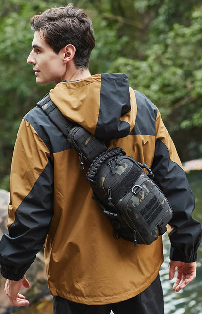 Mens Tactical Sling Bag - Outdoor Camping Fanny Pack for Hiking Climbing Cycling Fishing - ZOOMNSTORE