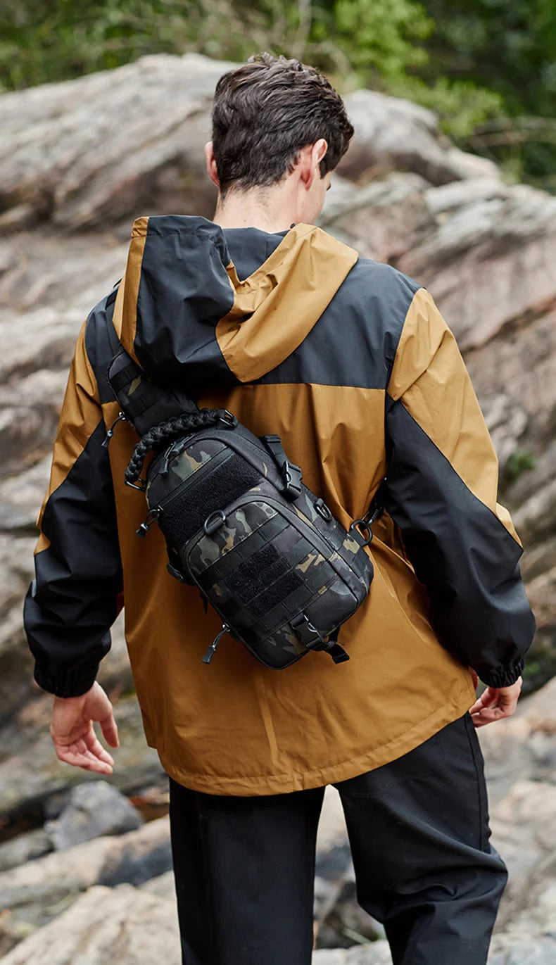 Mens Tactical Sling Bag - Outdoor Camping Fanny Pack for Hiking Climbing Cycling Fishing - ZOOMNSTORE