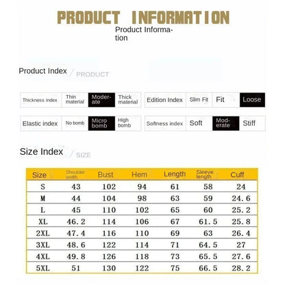 2024 Spring and Autumn Fashion Trend Solid Color Cargo Jacket Men's Casual Loose Comfortable High Quality Plus-Size Denim Coat - ZOOMNSTORE