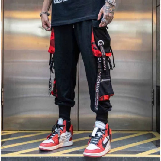 Men's Cargo Pants - Casual Hip Hop Streetwear Trousers With Multiple Pockets & Elastic Waist - ZOOMNSTORE