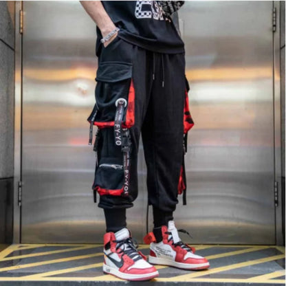 Men's Cargo Pants - Casual Hip Hop Streetwear Trousers With Multiple Pockets & Elastic Waist - ZOOMNSTORE