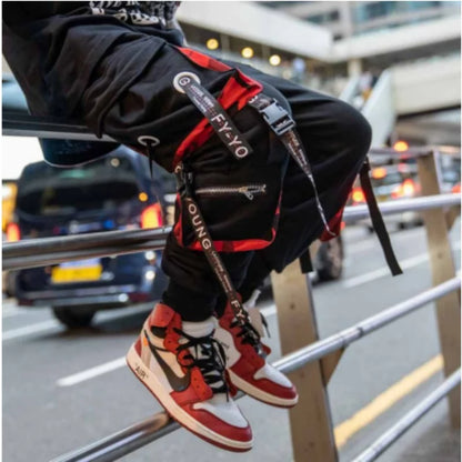 Men's Cargo Pants - Casual Hip Hop Streetwear Trousers With Multiple Pockets & Elastic Waist - ZOOMNSTORE