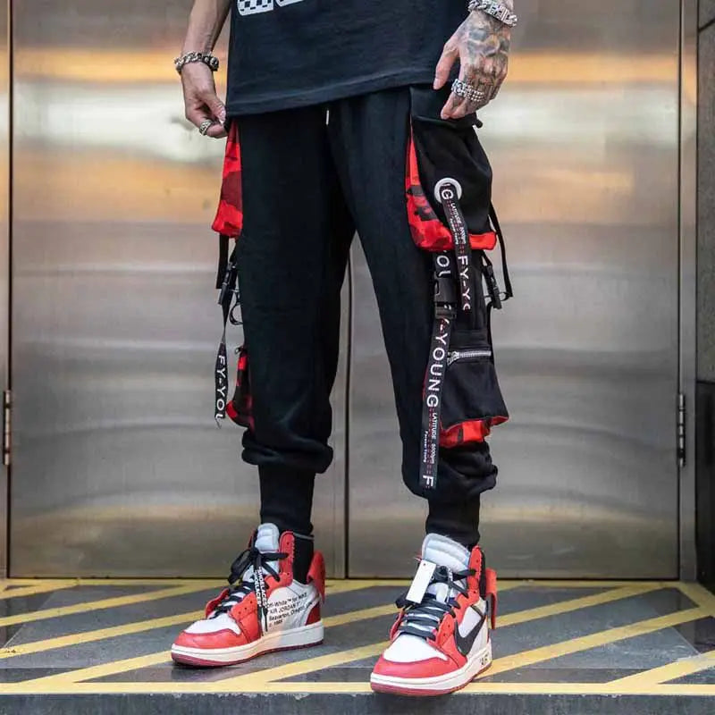 Men's Cargo Pants - Casual Hip Hop Streetwear Trousers With Multiple Pockets & Elastic Waist - ZOOMNSTORE